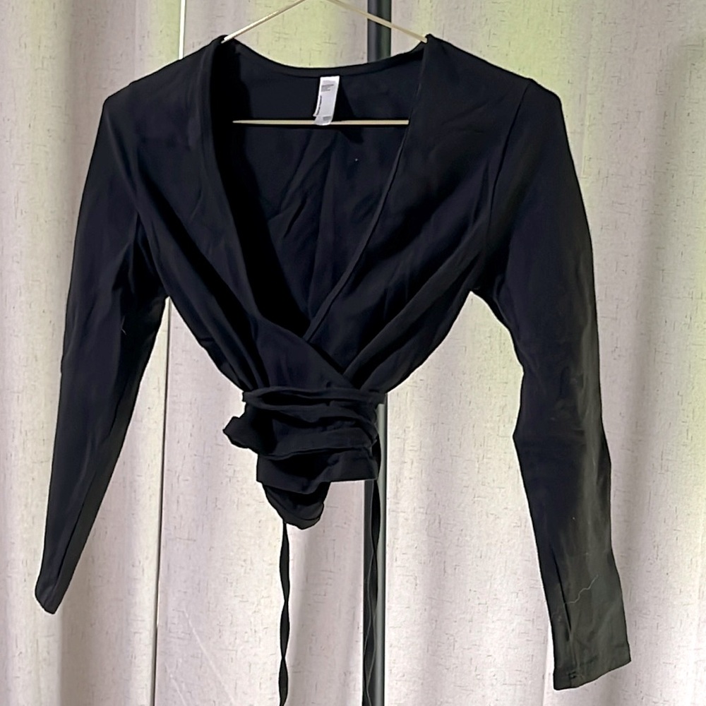 American Apparel black wrap top